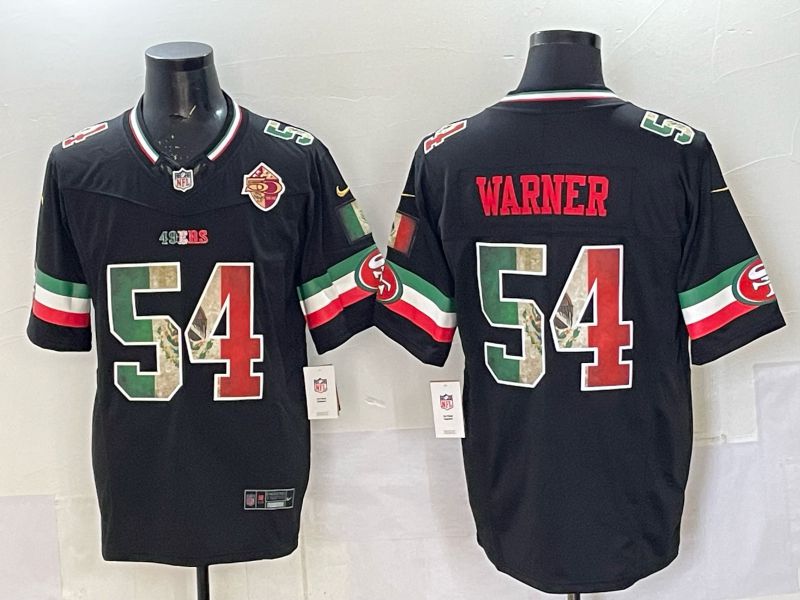 Men 2025 Nike San Francisco 49ers #54 Warner Black Mexico Limited NFL Jersey style 08